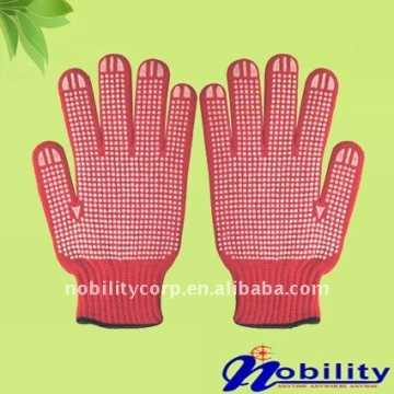 t/c cotton PVC dotted double side working glove