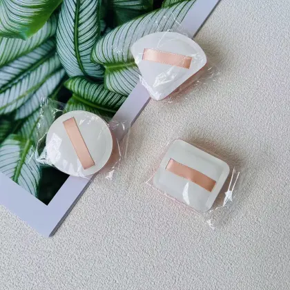 OEM Round Triangle Flocking Makeup Loose Powder Puff Applicator