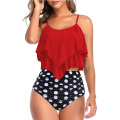 Ruffled Flounce Top with High Waisted Bottom Swimsuit