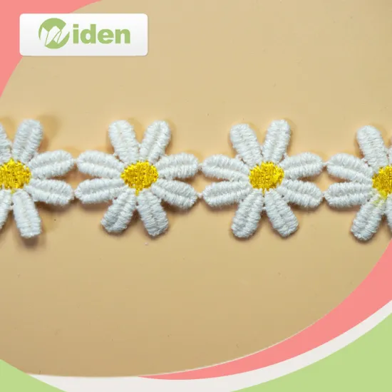 lovely cotton and polyester embroidery lace for accessories