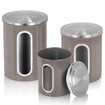 3 Pieces Food Storage Stainless Steel Canister Set