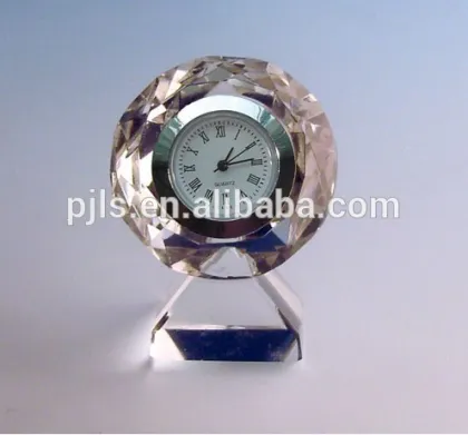 Diamond shape Art Crystal diamond clock/Diamond crystal clock