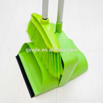 Plastic eco-friendly design broom and dustpan set with aluminum handle
