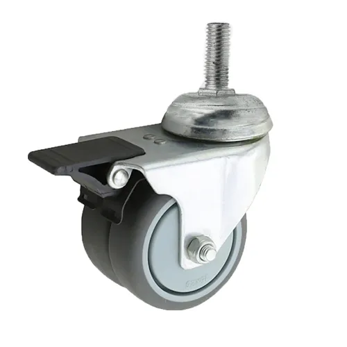 Threaded Stem Dualwheel Casters With Tpr Wheels, High Quality Threaded