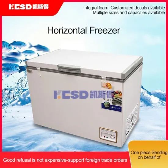 Wholesale Price Foaming Door Chest Freezer Chicken Fish Seafood Ice Cream Deep Freezer with Horizontal Type