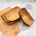 1#Takeaway Disposable Food Kraft Paper Boat Tray