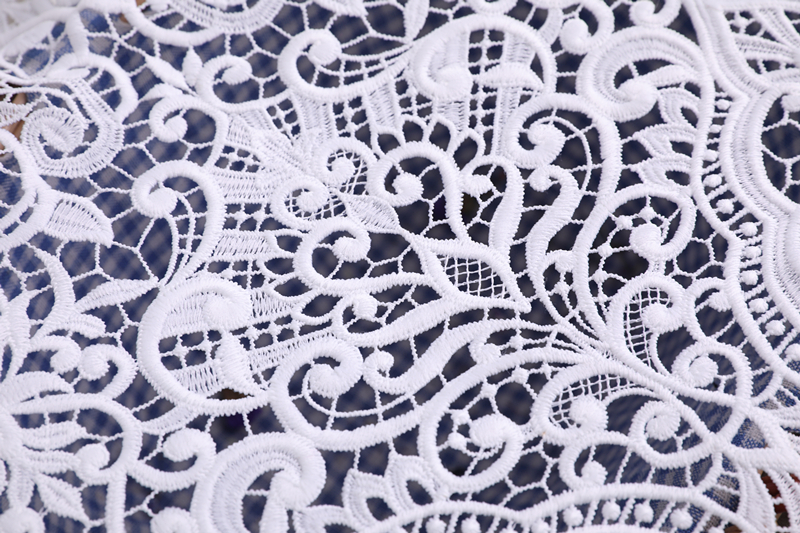 Off White Yarn Guipure Fabric