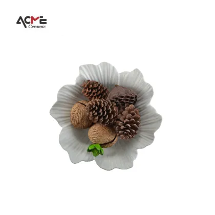 Artisanal Wavy Rim Fruit Plate: Luxury Home Decor & Matte Ceramic Tableware