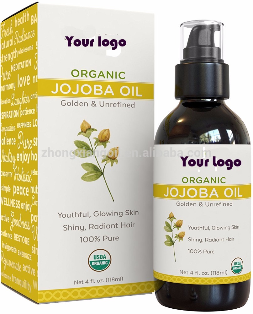 Óleo de jojoba a granel orgânico OEM com marca própria