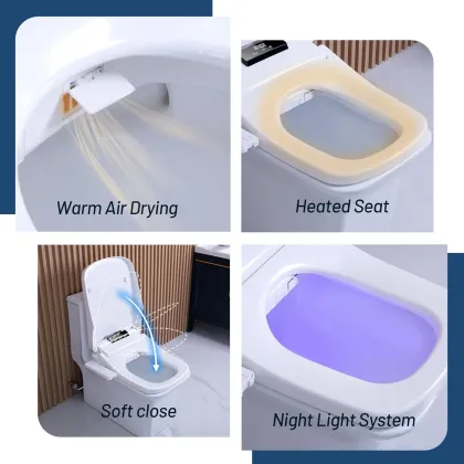 Intelligent Smart Toilet Seat Cover with Filter - Elongated Shape Electric Bidet