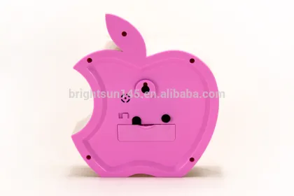 Creative Design Apple Shaped 3D digital table Alarm Clock Mini Wall Clock Decorate Prommotion Gifts Funny Children Alarm Clock