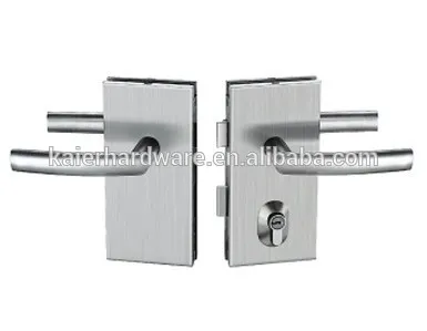 Stainless steel double tempered frameless glass door lock K-DL13
