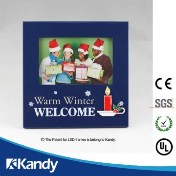 dark blue vertical modern photo frame for Christmas Holiday