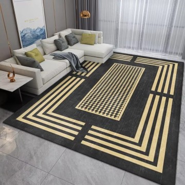 Modern Geometry 3D Printed Floor Mats with Vision Technology - Factory Direct Sale for Home Living Rooms