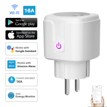 Wifi Smart Plug Socket EU 16A Power Monitor Timing Function Smart Life APP Control Work With Alexa Google Assistant 100-240V