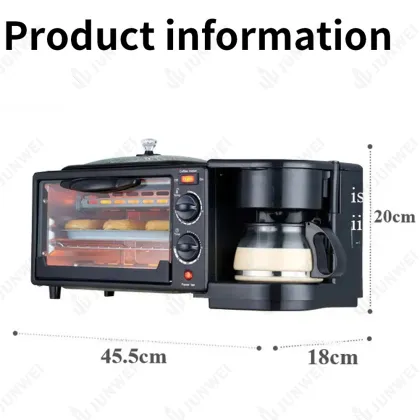 ZCJ-168 factory price TOASTER OVEN arada kahvalti makinesi 3 in 1 breakfast maker machine