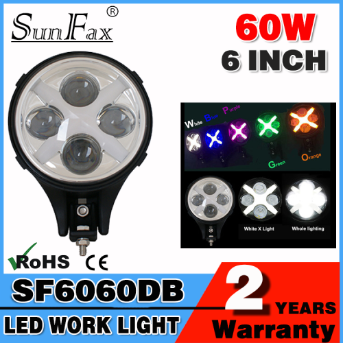 New design! 6" 60w led work light for jeep wrangler, led offroad truck car SUV headlight