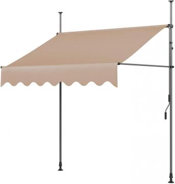 Shelter Canopy Patio Manual Clamped Awning Sunshade