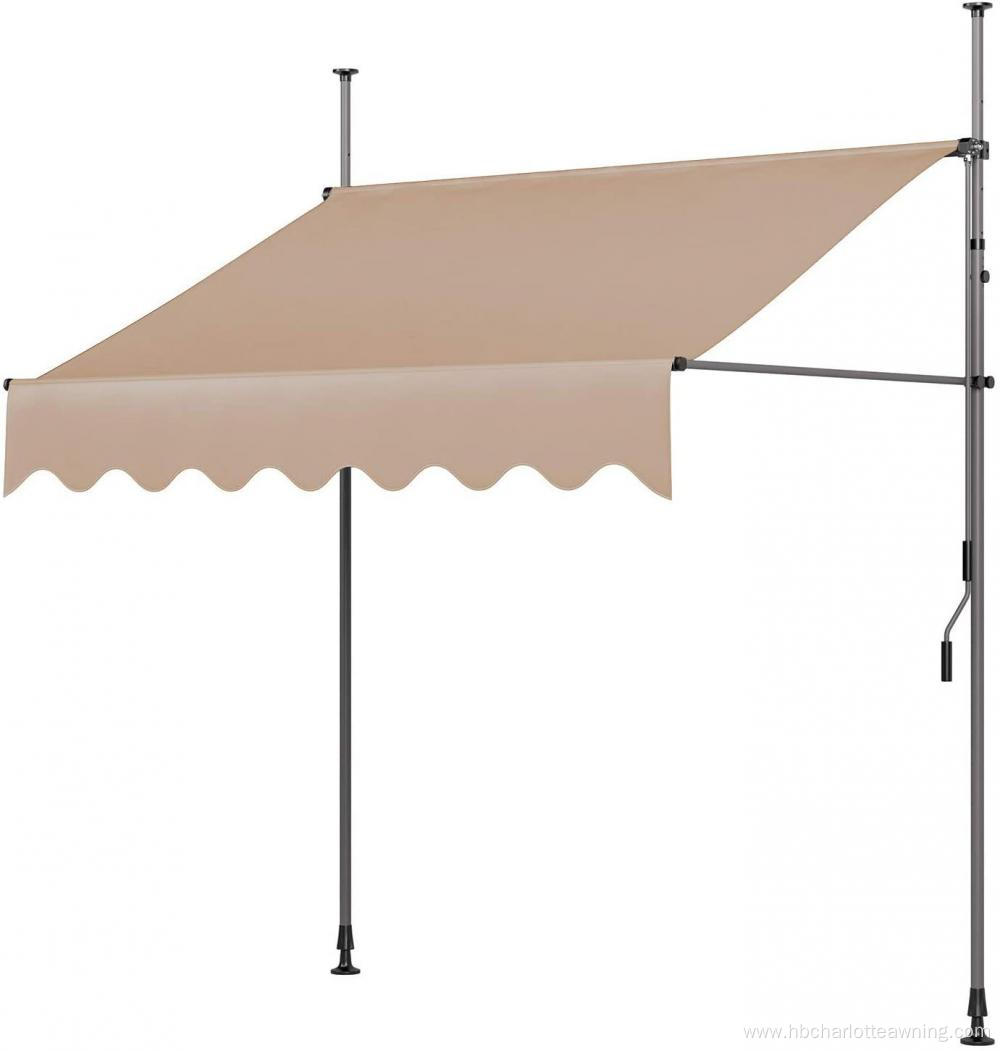 Shelter Canopy Patio Manual Clamped Awning Sunshade