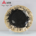 ATO Handmade Gold Reaf Charger Plates Glass Plate