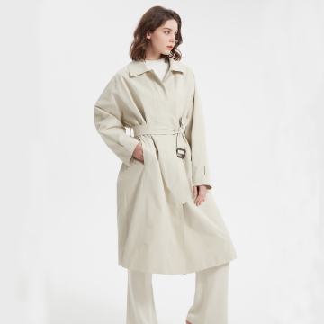 Long Sleeve Polyester Lapel neck Long Jacket Coat