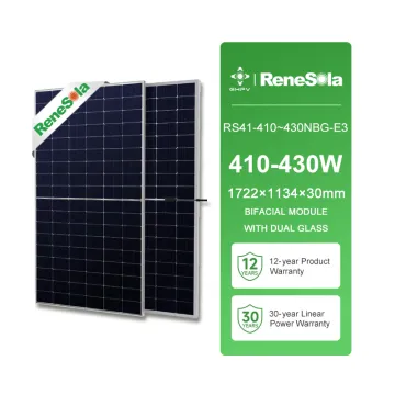 Renesola Solar N-Type High-Power Bifacial Module Photovoltaic Panels: 410W to 430W