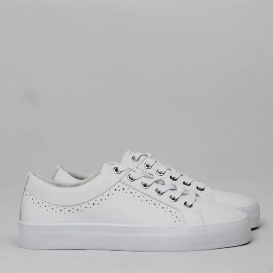 2021 spring white side holes design lady shoes