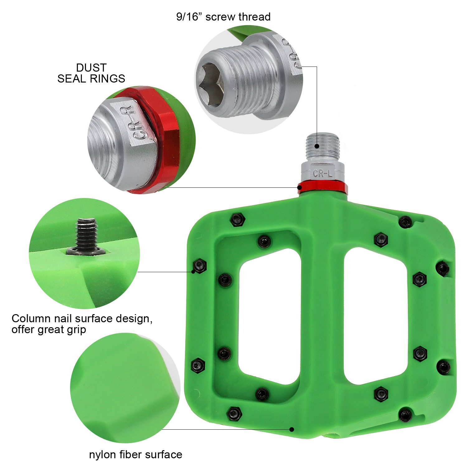 Nylon Fiber Bicycle Platform Pedals