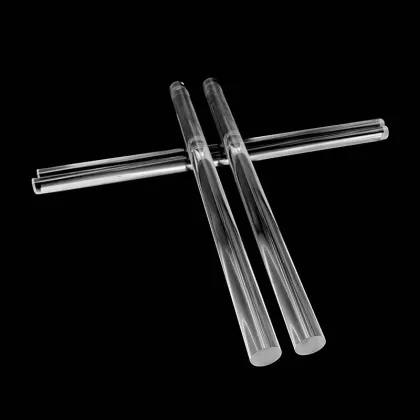 Custom Quartz Glass Solid Cylindrical Rods & Light Guide Quartz Glass Rods in Various Sizes