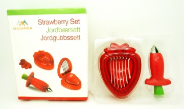Hot Selling Plastic Strawberry Huller Strawberry Set with Stainless Steel Blades
