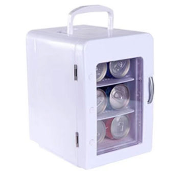 4L Portable Glass Door White mini fridge