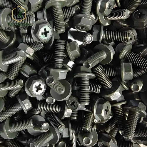 Винт с шестигранной головкой и фланцевой головкой из углеродистой стали, оцинкованный, с крестообразным шлицем