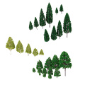 27pcs Model Tree 3-16cm Green Train Railroad Architecture Diorama HO O Scale for DIY Crafts or Building Models