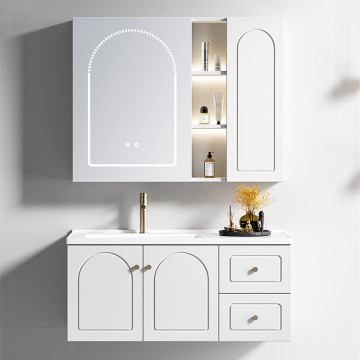 Wall-Mounted Waterproof Bathroom Vanity Set with Mirror