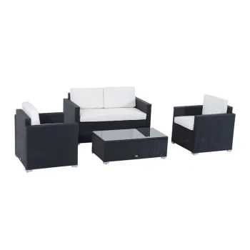 Outdoor Luxury 4pc Rattan Patio Weave Sofa Set