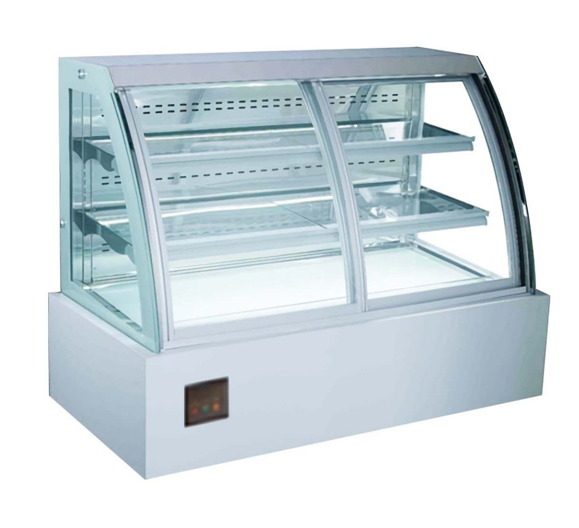 2 Shelves Sliding Door Dessert Cake Display Refrigerator