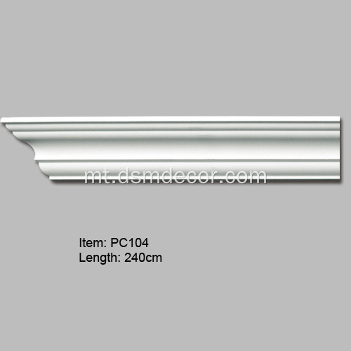 Molding Cornice dekorattiv Plain tal-poliuretejn