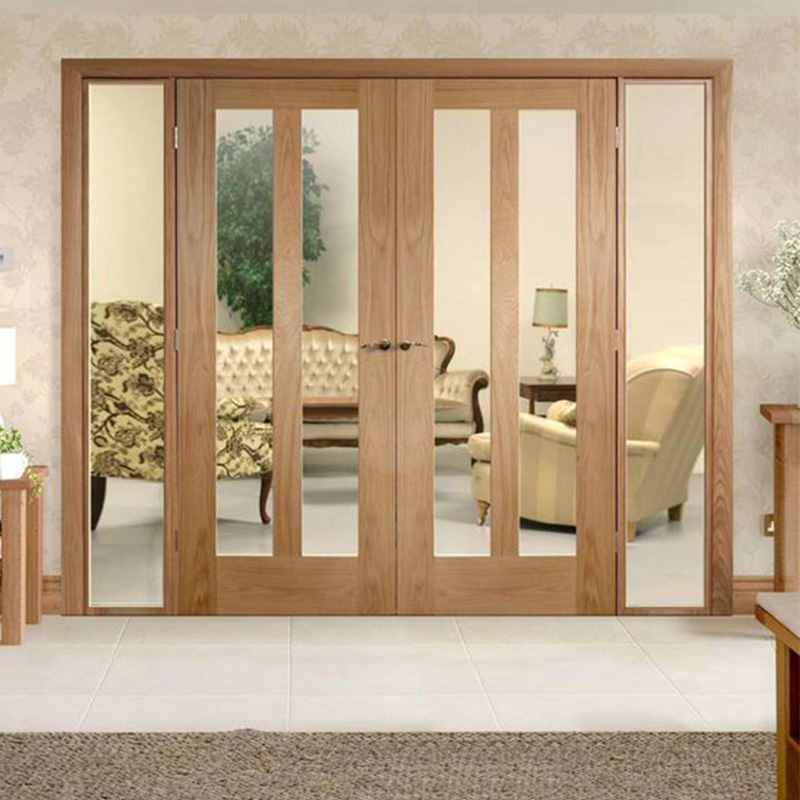 Modern sliding wood doors with glass