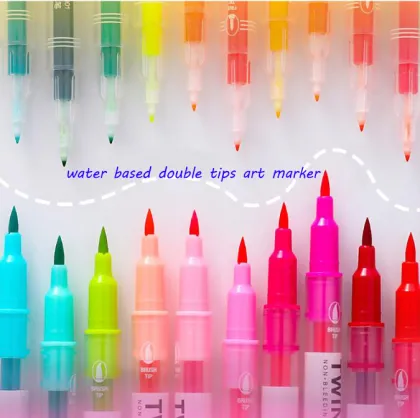 water based twin tips brush pen