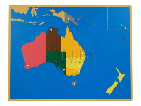Montessori equipments- Geography Australia America Puzzle Map montessori teaching materials