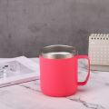 Stainless steel insulated Mark coffee cup with handle