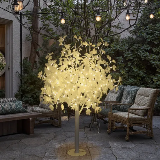 2m White Iron Trunk LED Firework Light Holiday Artificial Maple Tree