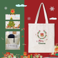 Tas kapas pola Natal dengan logo khusus