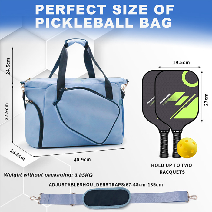 Women's nylon sports tote bag for pickleball