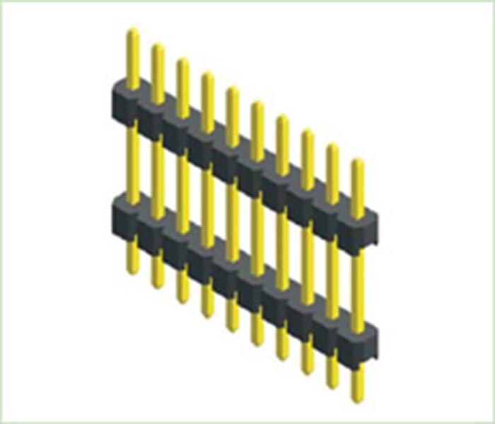 2,00 mm (0,0787 &quot;) Pitch Single Row Isolador duplo Dipe Connector de cabeçalho do pino reto