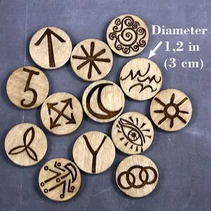 Wooden Rune Set for Alchemical Meditation and Home Decor