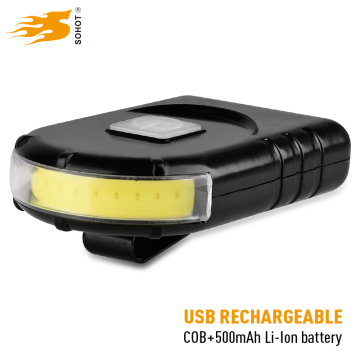 Usb rechargeable cap soft light lightweight cob headlamp clip-on hat light for hunting camping fishing
