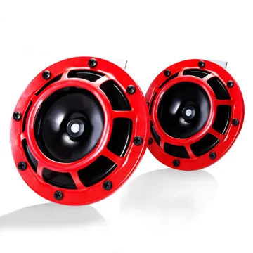 CHSKY Klaxon Car Horn 118db Universal Red Dual Tone Horns