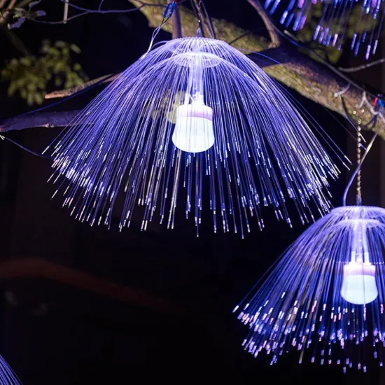 RGB Colorful Jellyfish LED Fiber Optic Light DIY Christmas Chandelier