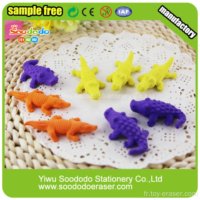 Ensembles d&#39;animaux en forme de crocodile 3D Puzzle Rubber